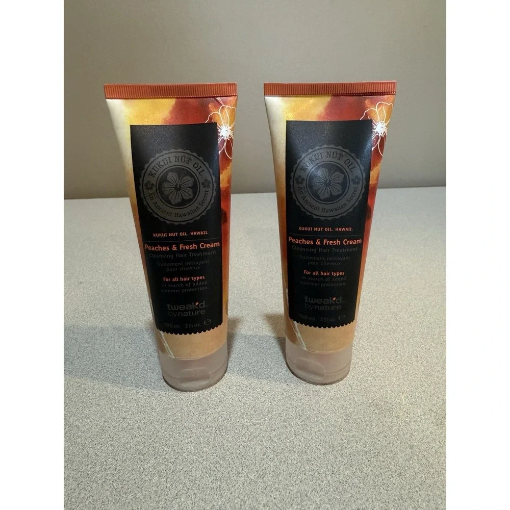 Tweakd By Nature Kukui Nut Oil Peaches & Fresh Cream Cleansing Hair Treatment  2